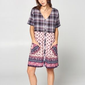 Button-Down Plaid Dress